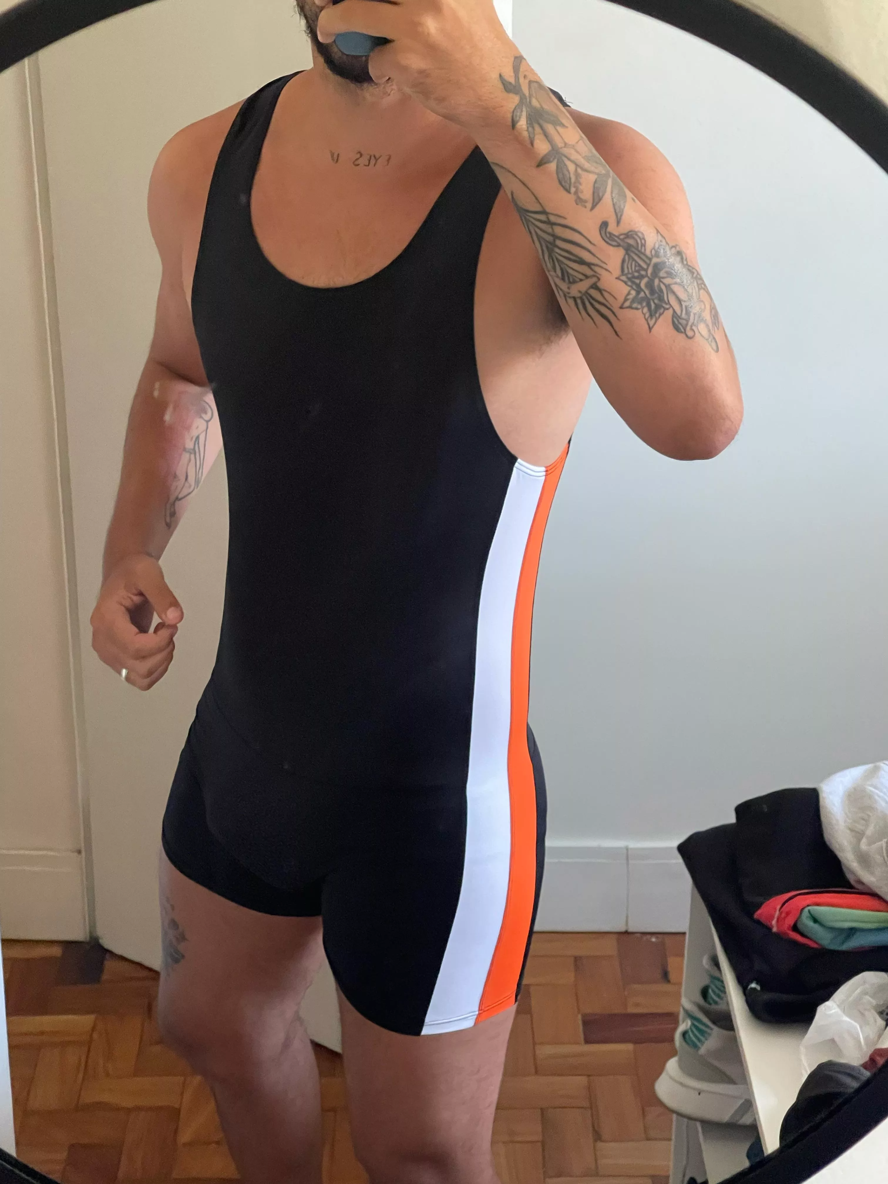 Trying out my new singlet