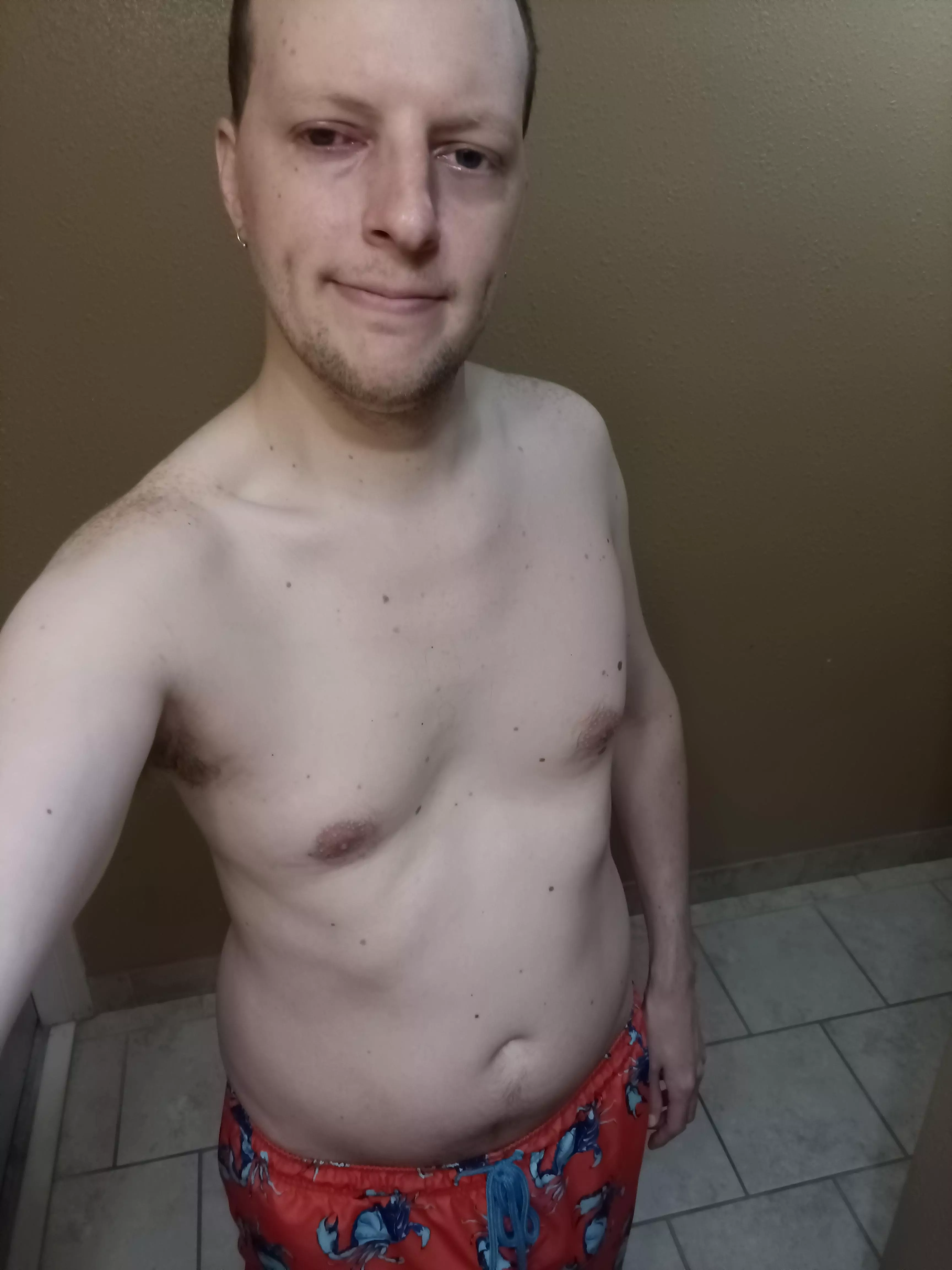 Trying to feel good about my body. Post swim.