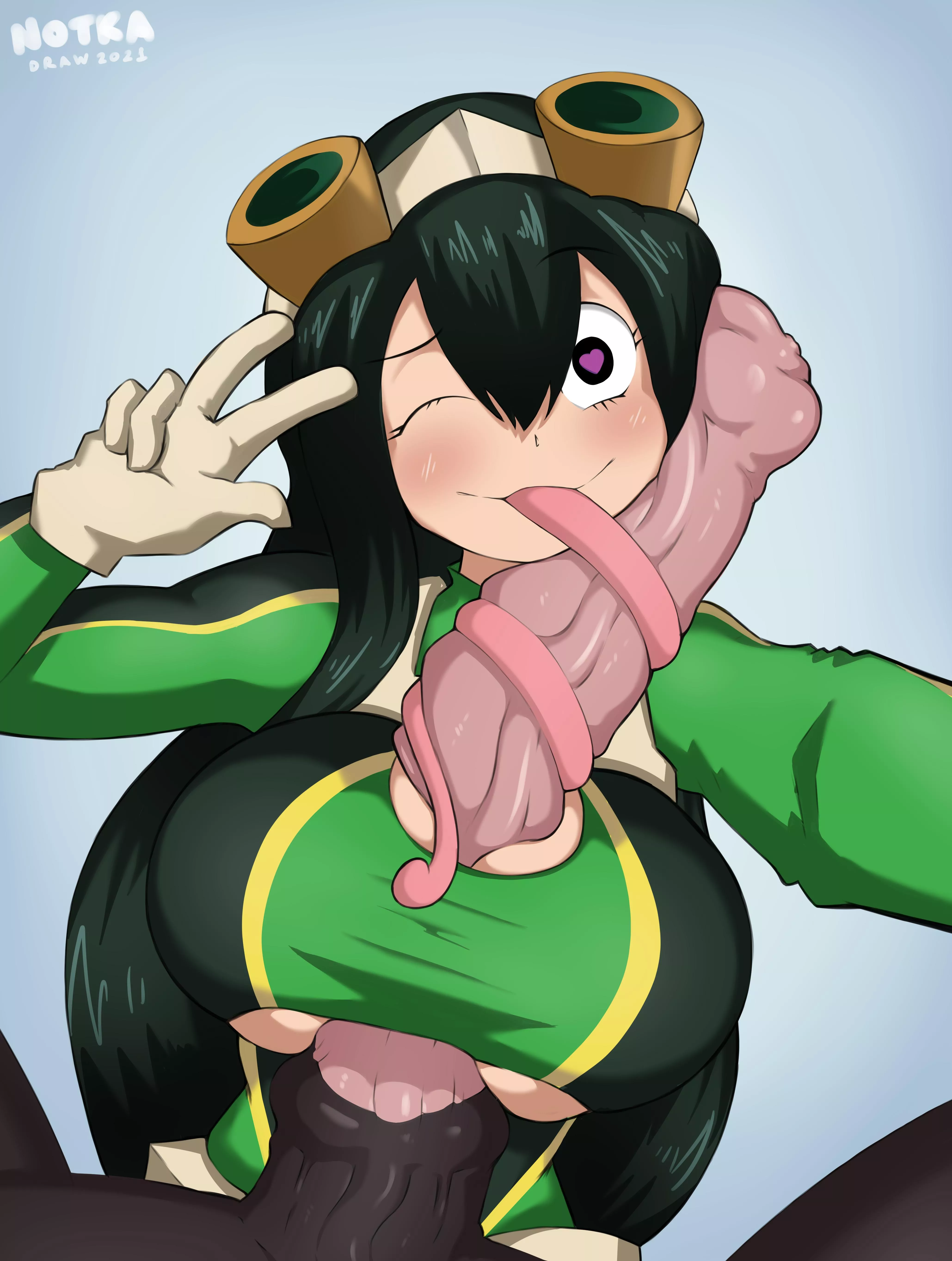 Tsuyu Asui MHA Horsecock paizuri (NotkaDraw)