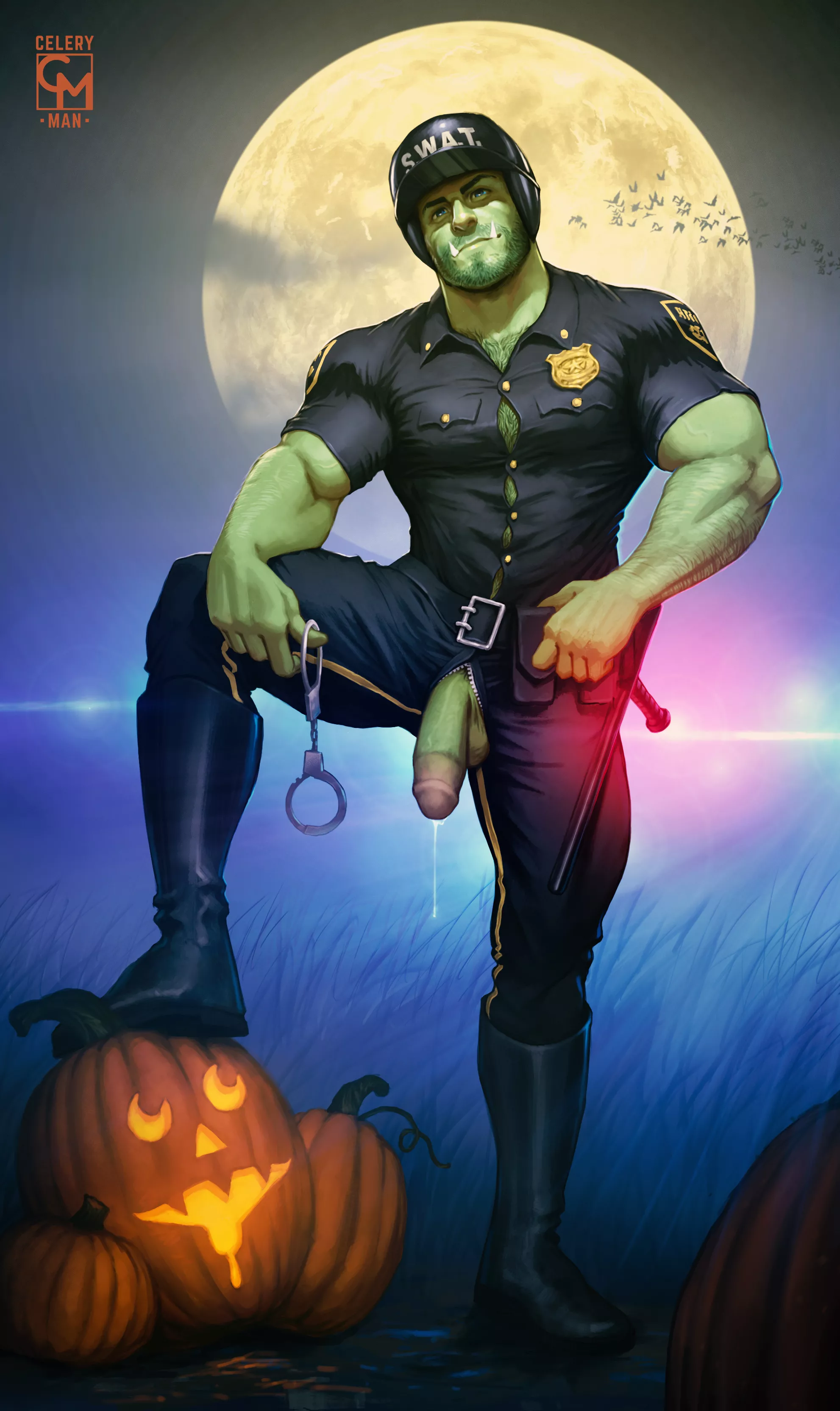 Tusky's new halloween costume ðŸš”ðŸŽƒ [OC]