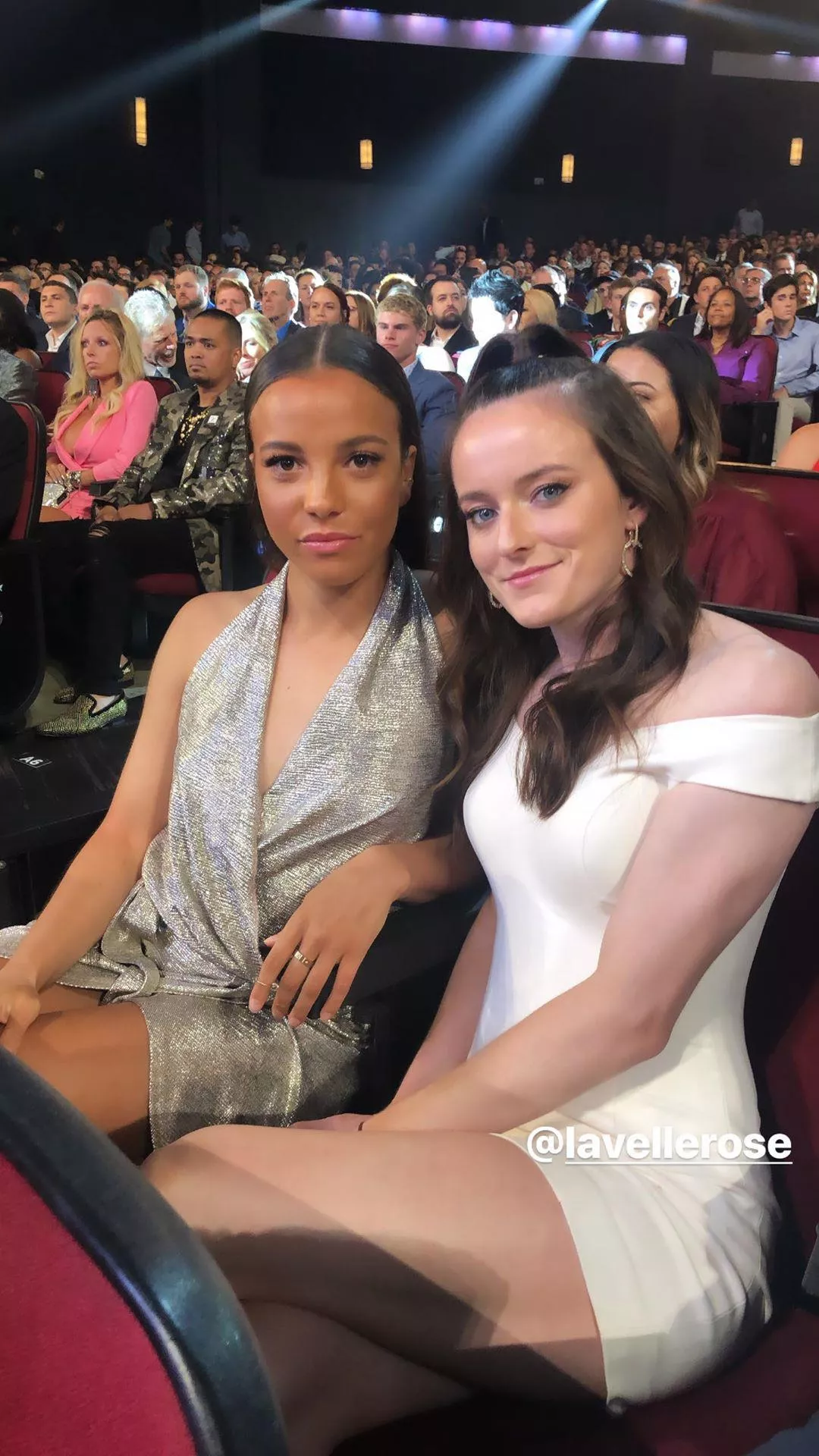 Two beauties in dresses