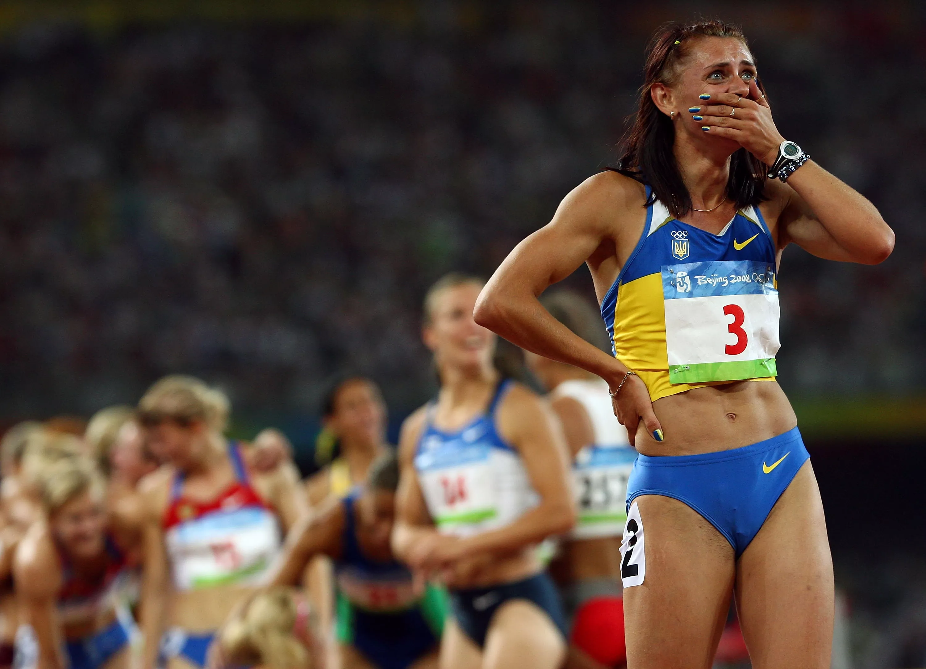 Ukrainian heptathlete Liudmyla Blonska after winning silver — and before being stripped of her medal and receiving a lifetime ban for her use of methyltestosterone, her second doping offense