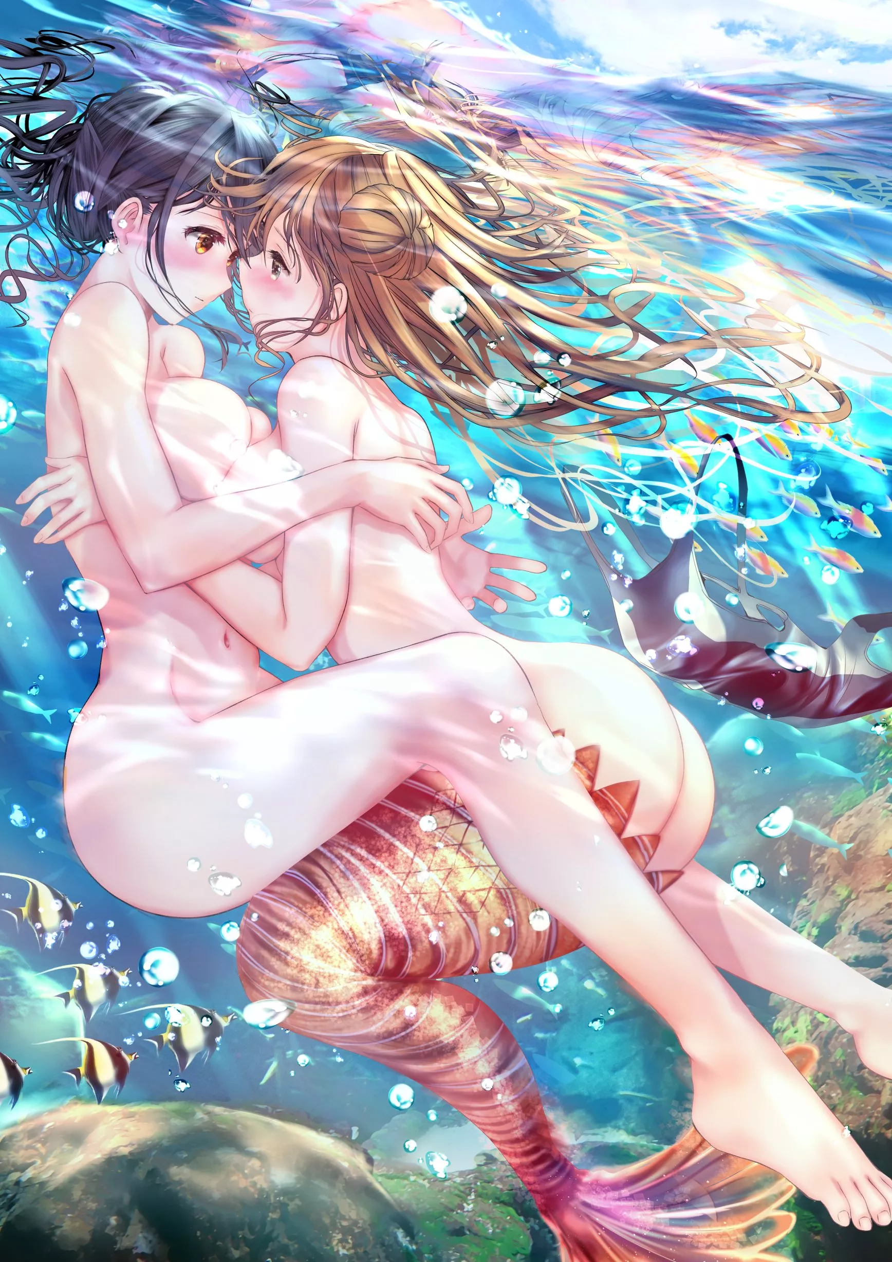 Underwater Lesbians [Original] (@ogatatei on twitter)