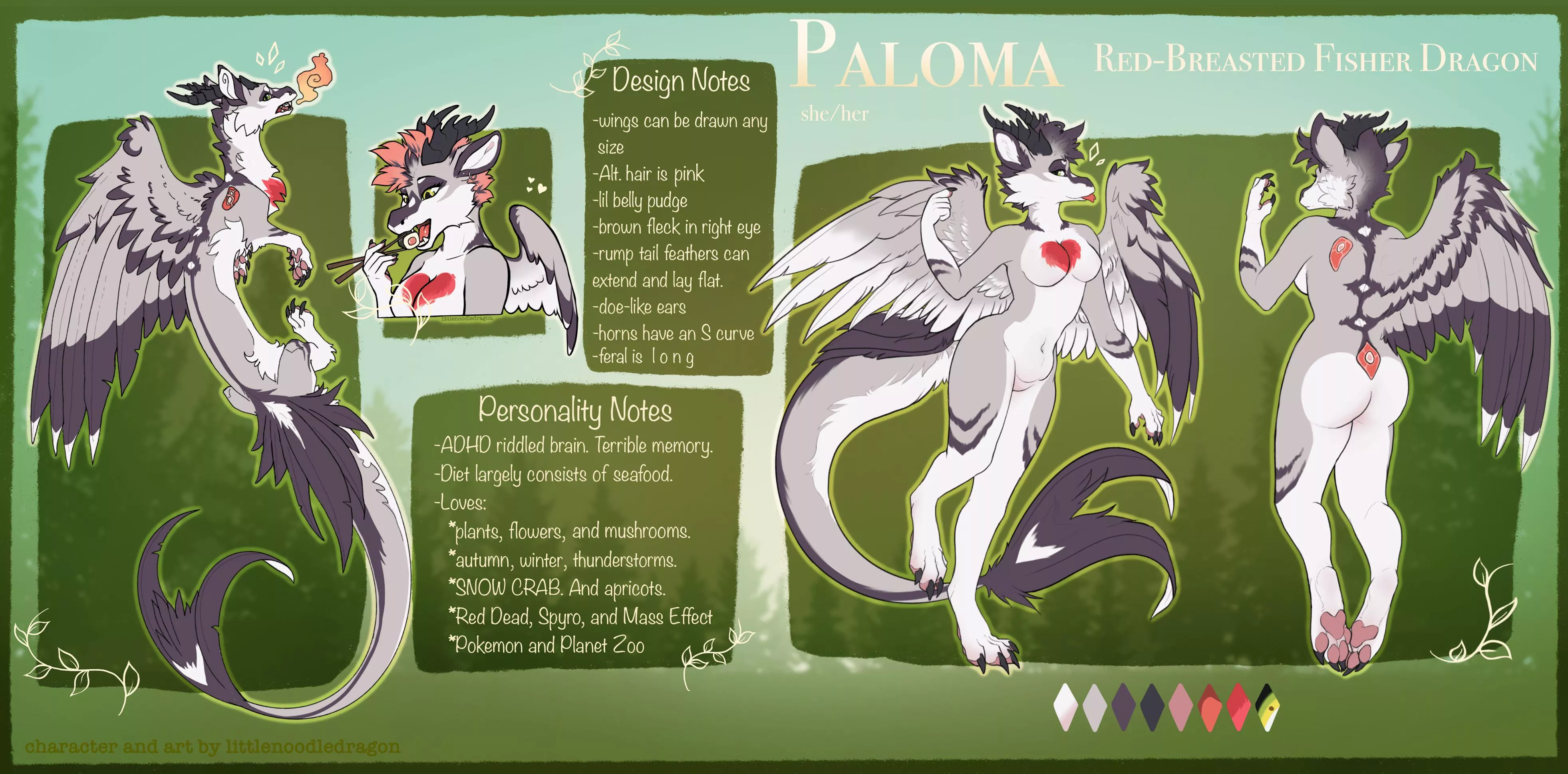 Updated Paloma’s ref just to switch out the headshot. And it feels like the perfect time to do this again: DROP YOUR SONA’S REF! or art if you don’t have one! I wanna see some fluffy/scalie friends!