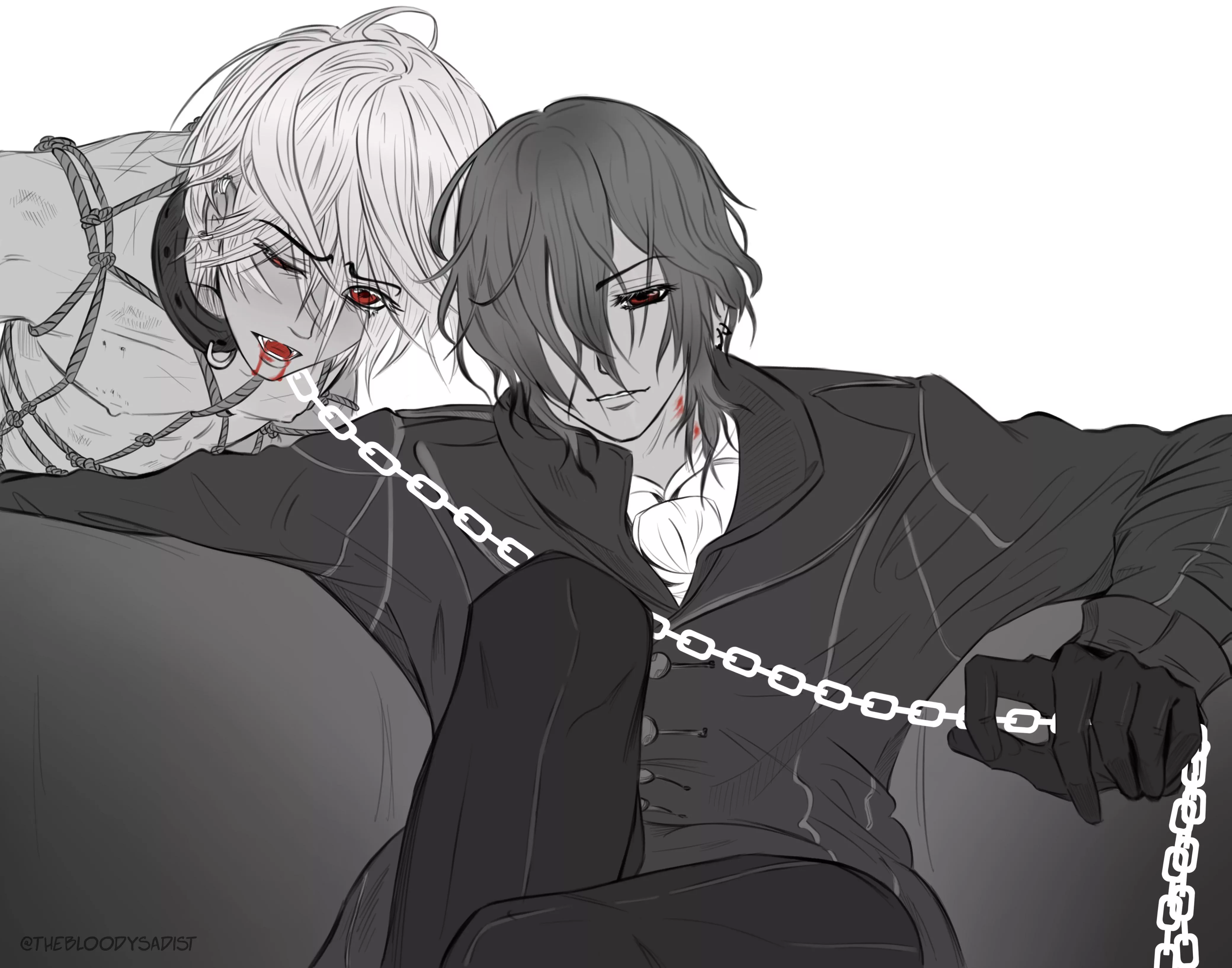 [Vamprie Knight] does anybody even remember this anime anymore? Whumptoberâ€™s â€œhungerâ€ prompt~ Kaname and Zero (my art)