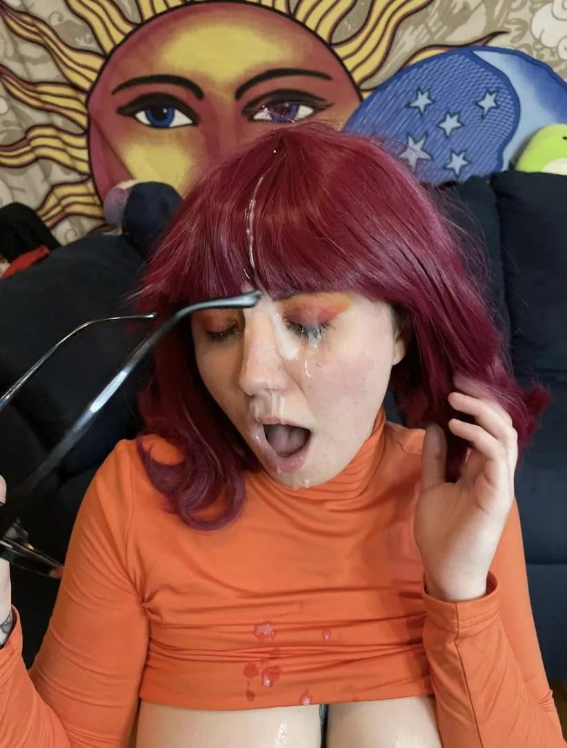 Velma taking a facial