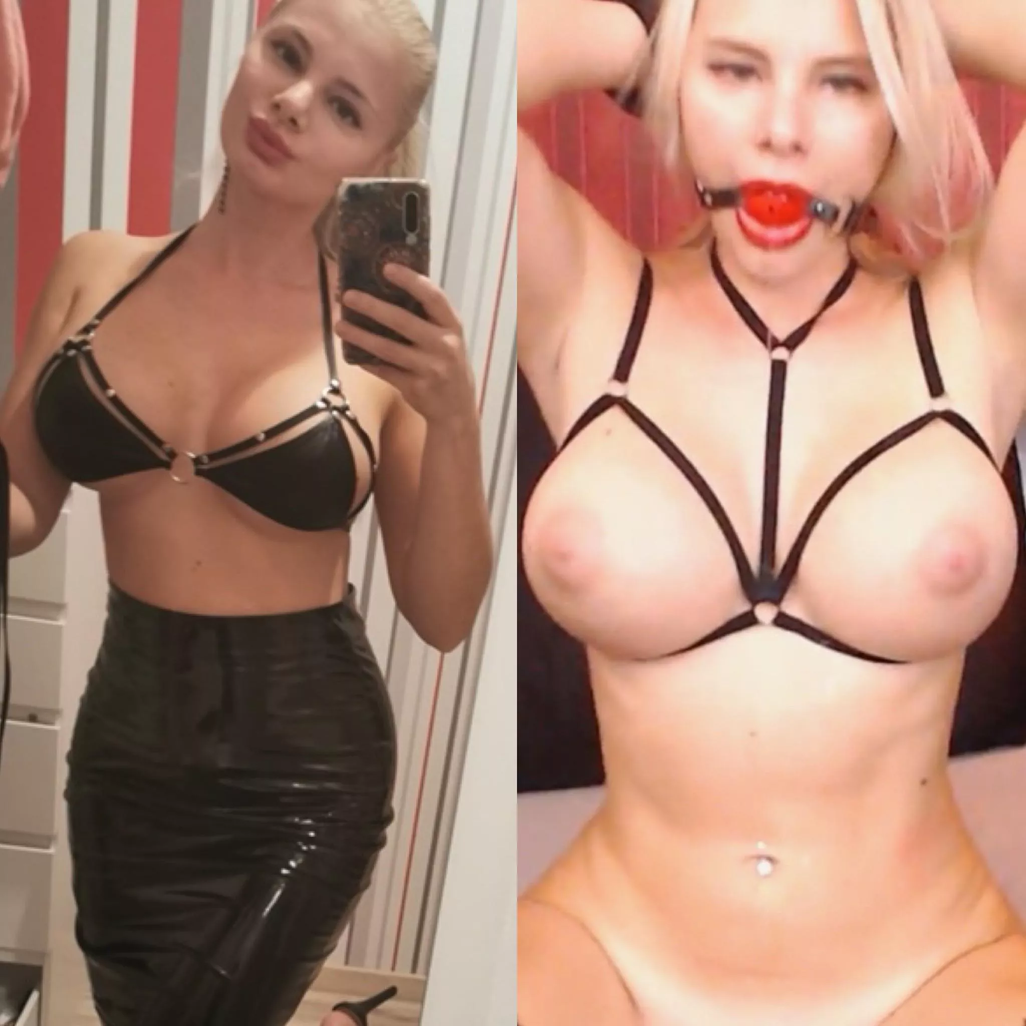 Vicky aka Ann Levinne before and after our private custom last night with her being a good slave.