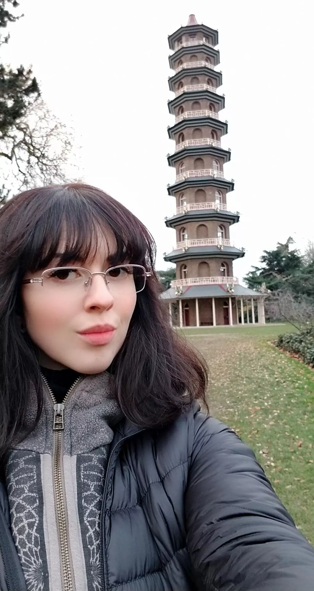 Visiting the pagoda at Kew Gardens, London