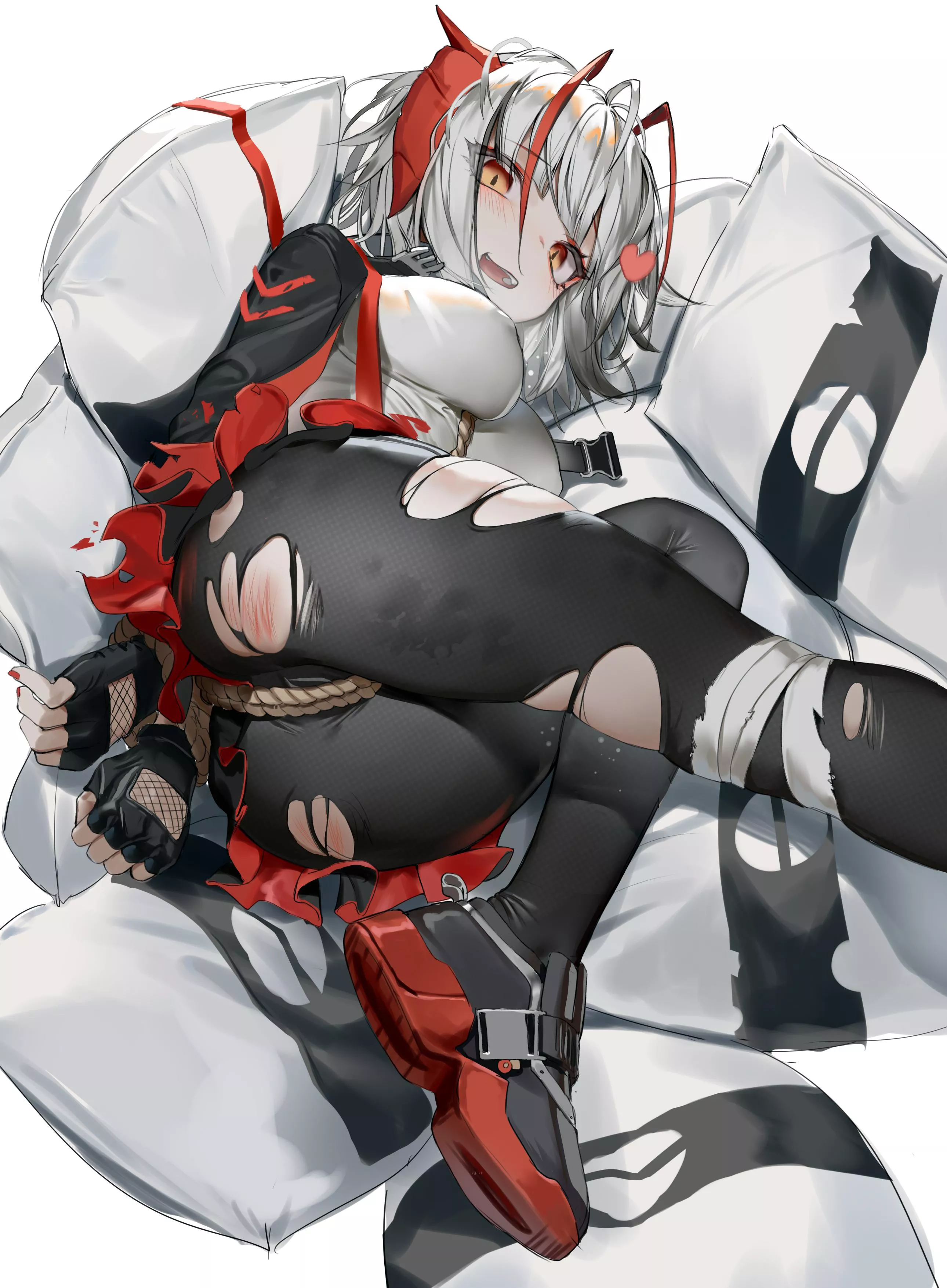 W (Arknights) with the crotch rope bondage