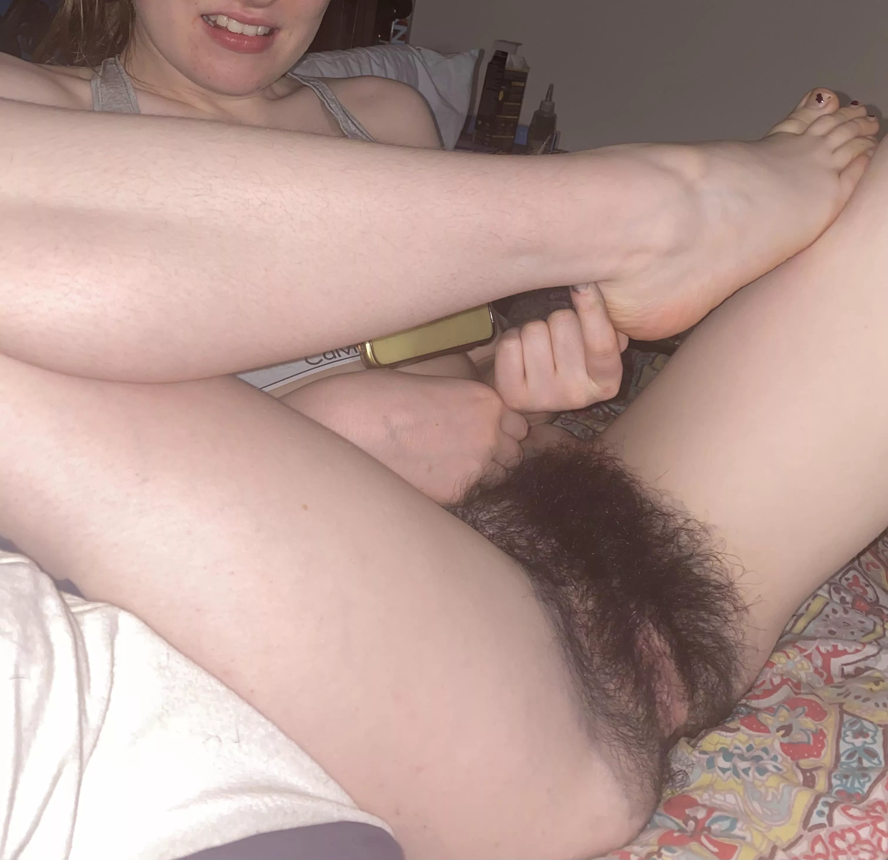 Wanna shove your face in my hairy pussy?