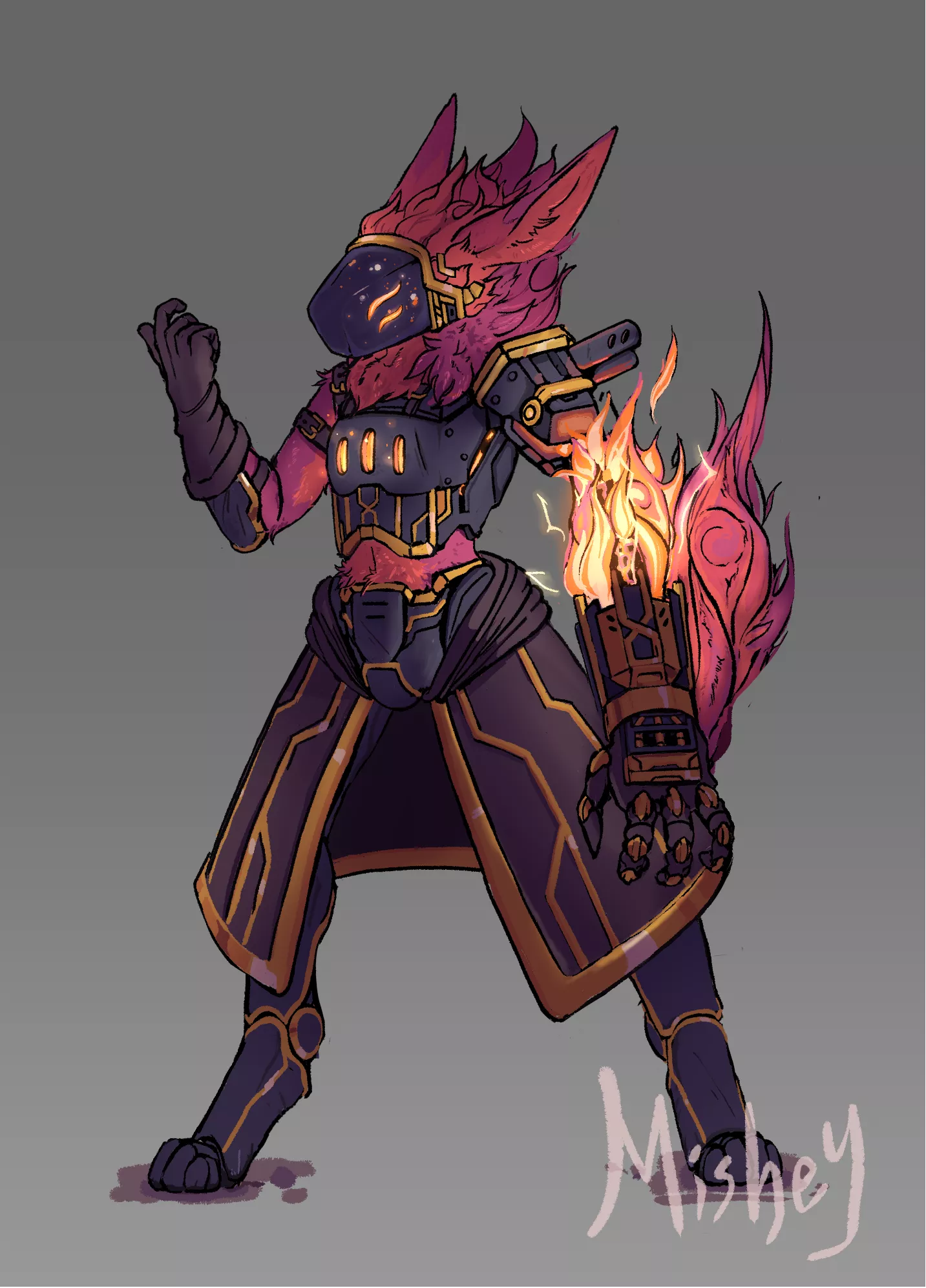 Wanted to do a fantasy take on protogens! ðŸ§™ (by me, @mishey_s on Twitter)