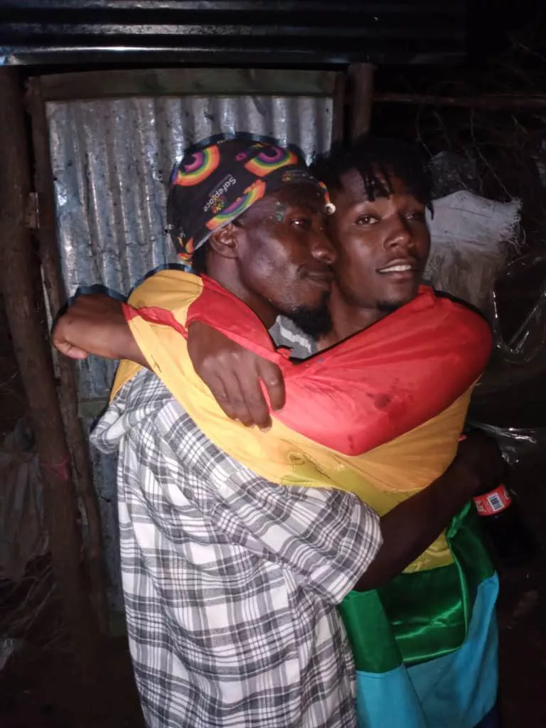 Warm hug like this one reduces stresses of homophobic attacks LGBTI community go through in kakuma refugee camp.