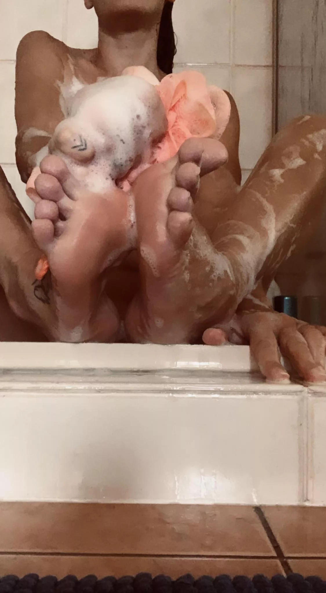 Wash them for me 👣💦