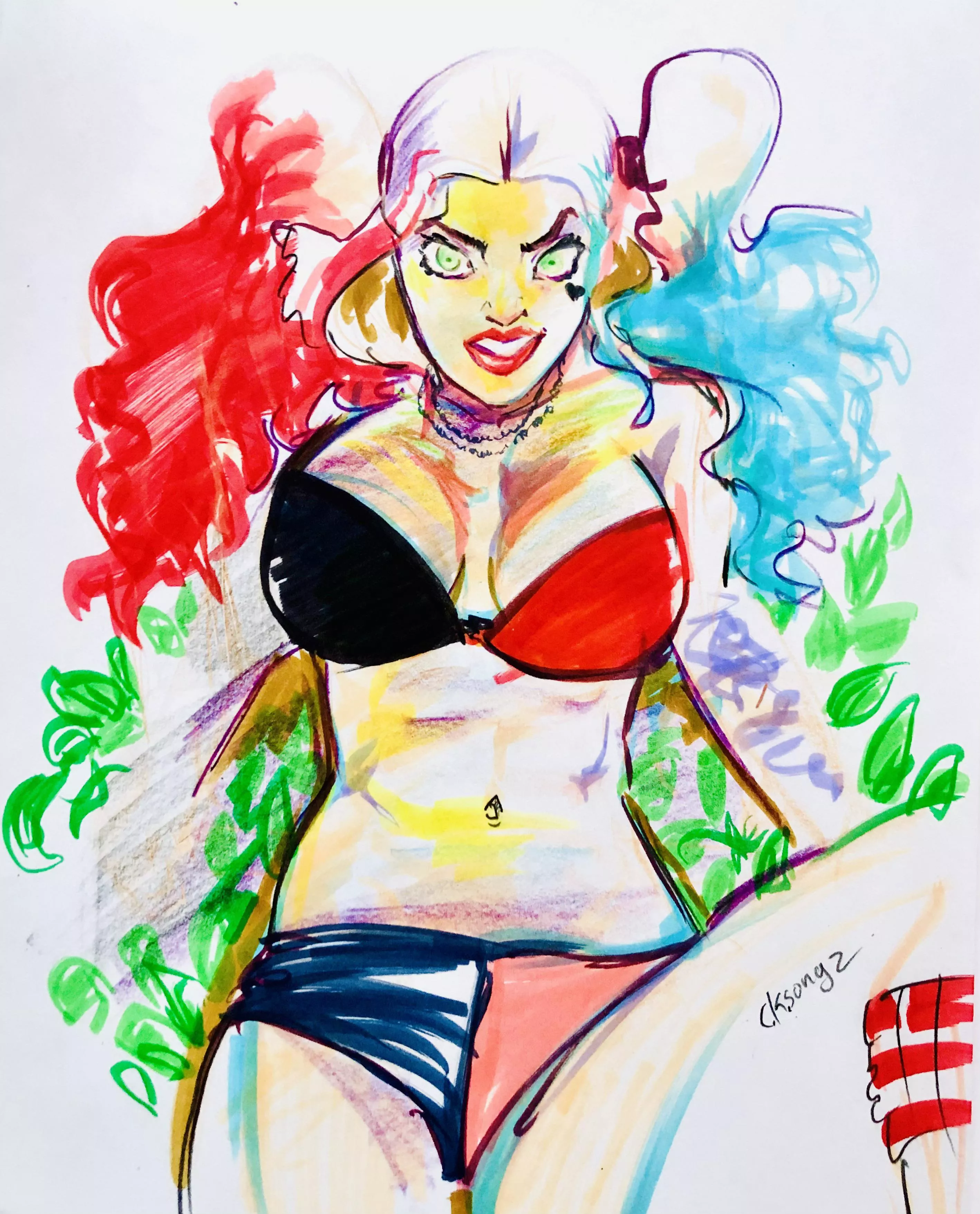 Watercolor sketch of Harley