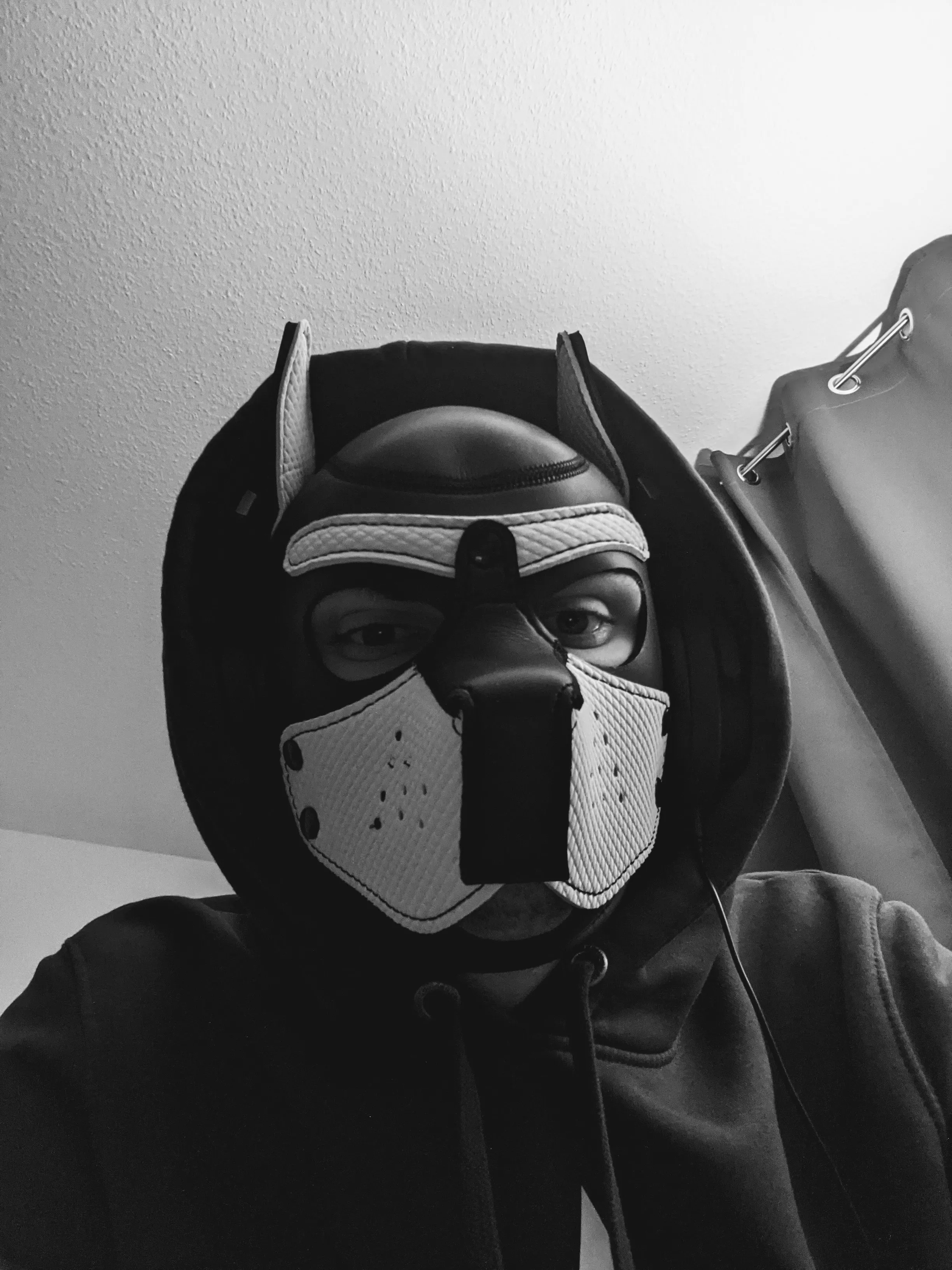 wearing this hood feels kind of empowering, like I'm expressing a part of myself that I have never explored before ðŸº thank you pups so much for your support and warm welcomes ðŸ¤