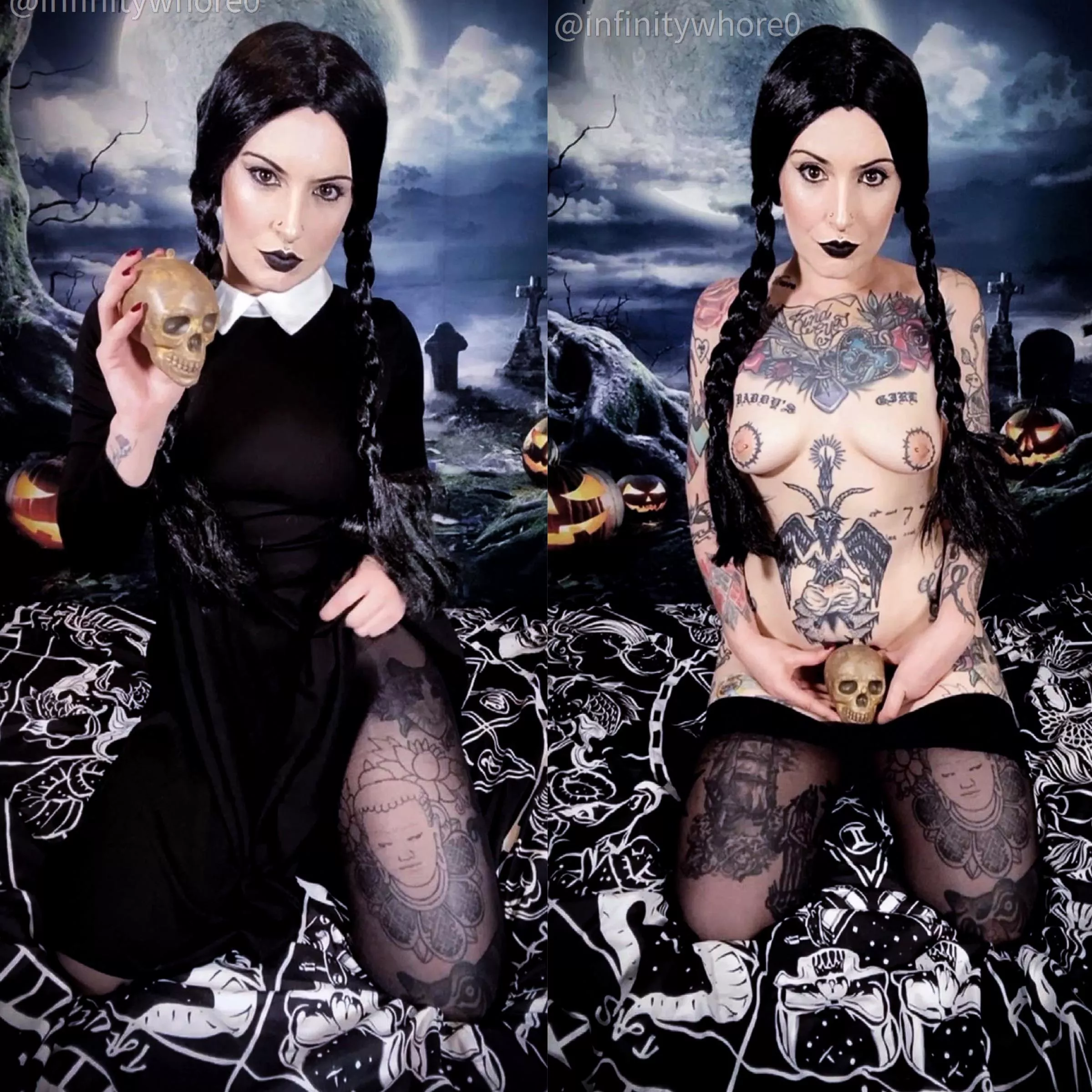 Wednesday Addams on/off by InfinityWhore