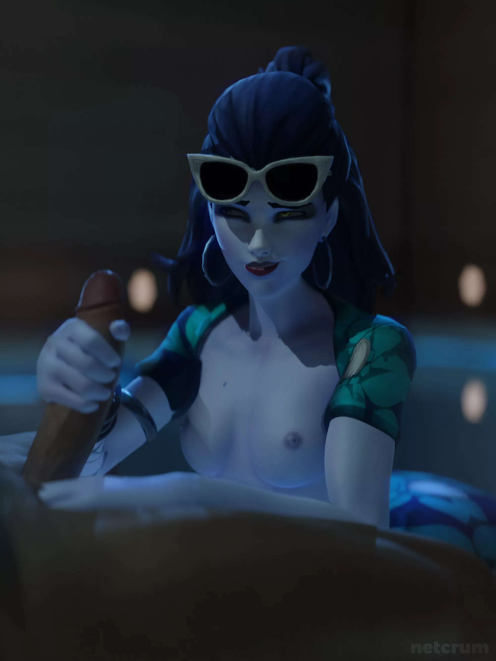 Widowmaker gets frisky in the jacuzzi (netcrum)