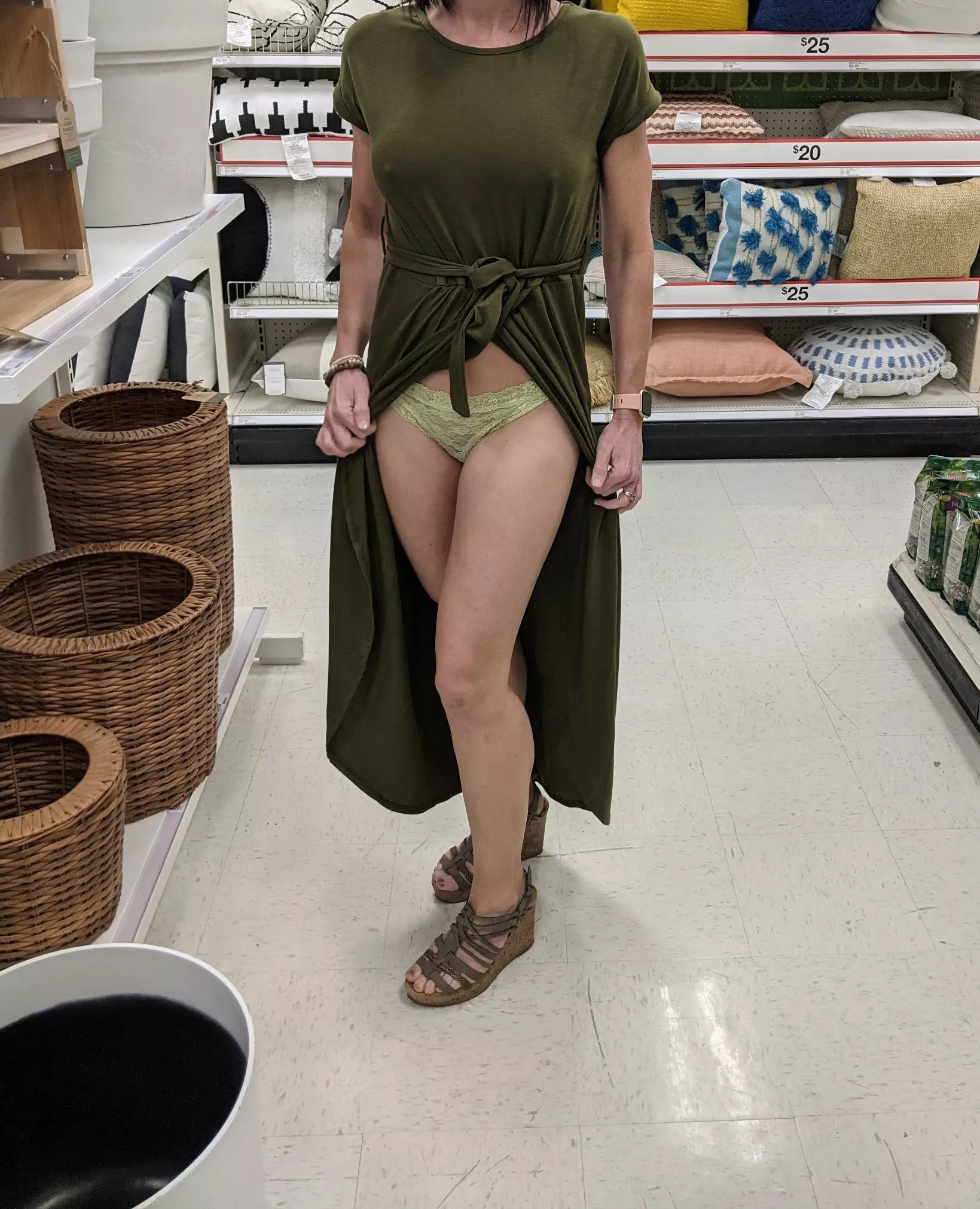 Wife makes shopping a little more fun. Cute dress from a Reddit follower - thx!!!