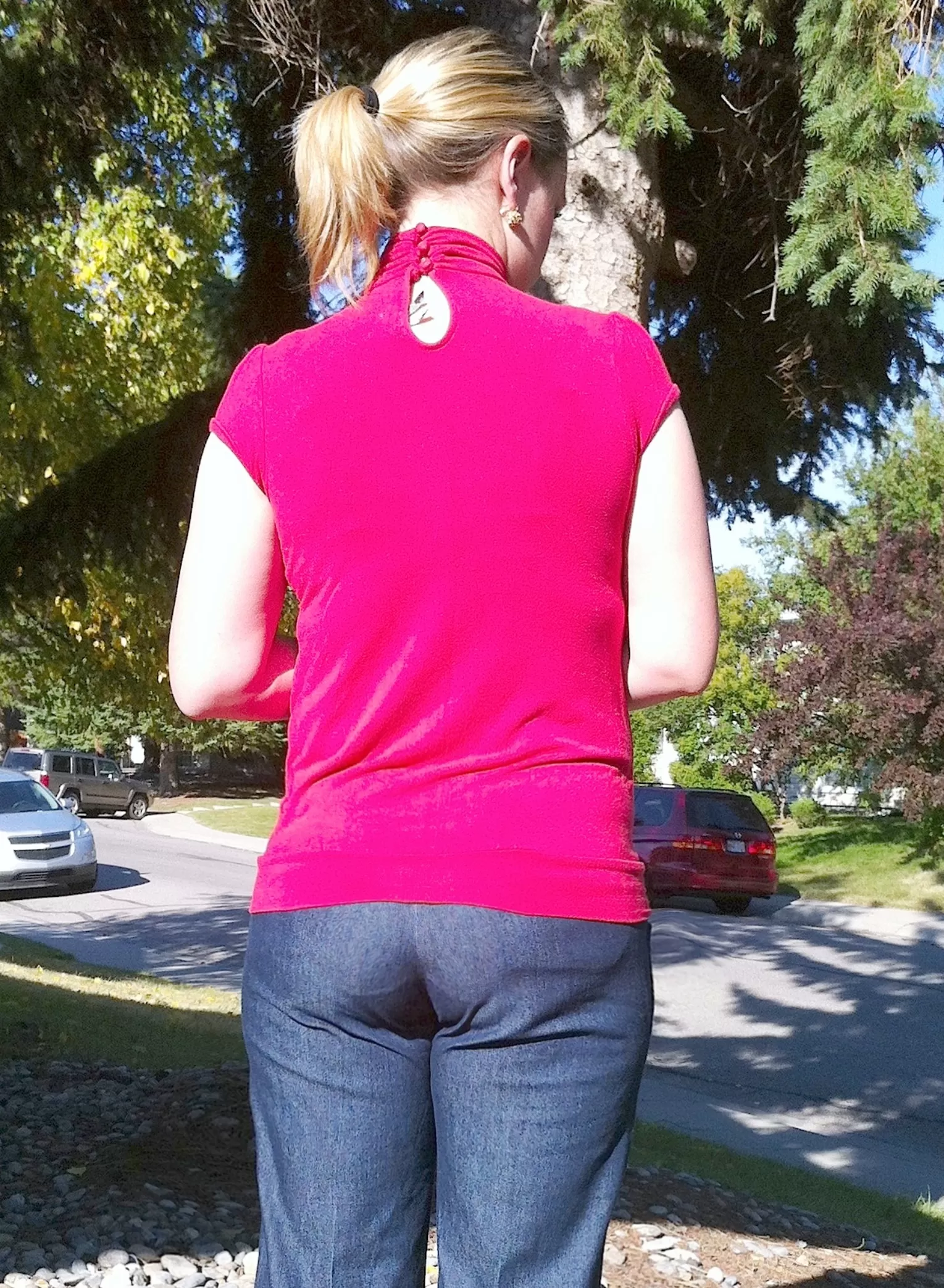 Wife's ass in her jeans