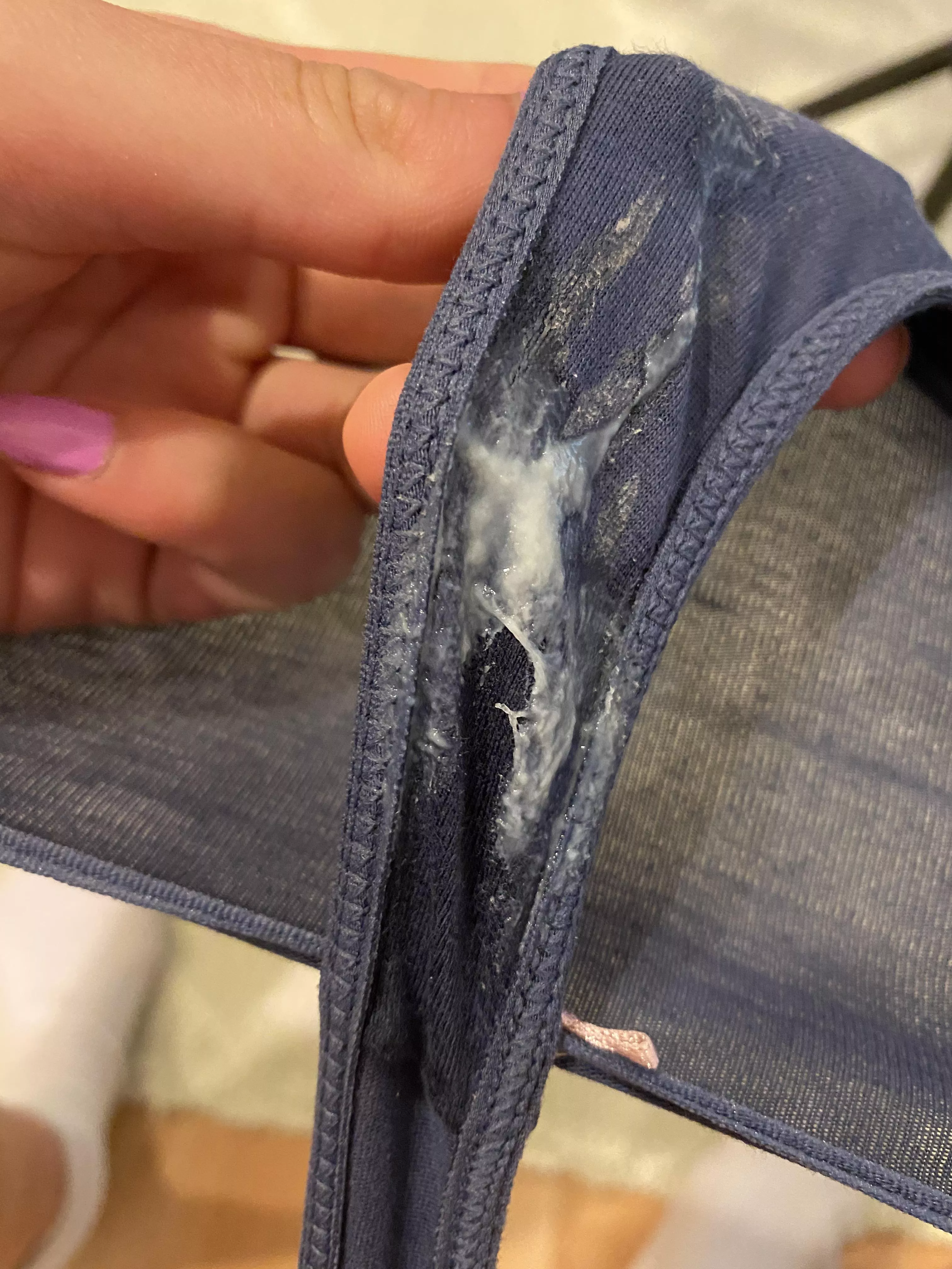 Wish you could taste meðŸ¥°! Check out my OF for more messy panty related content ;)