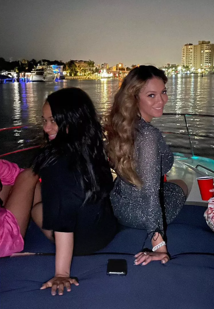 With Beyonce and a friend