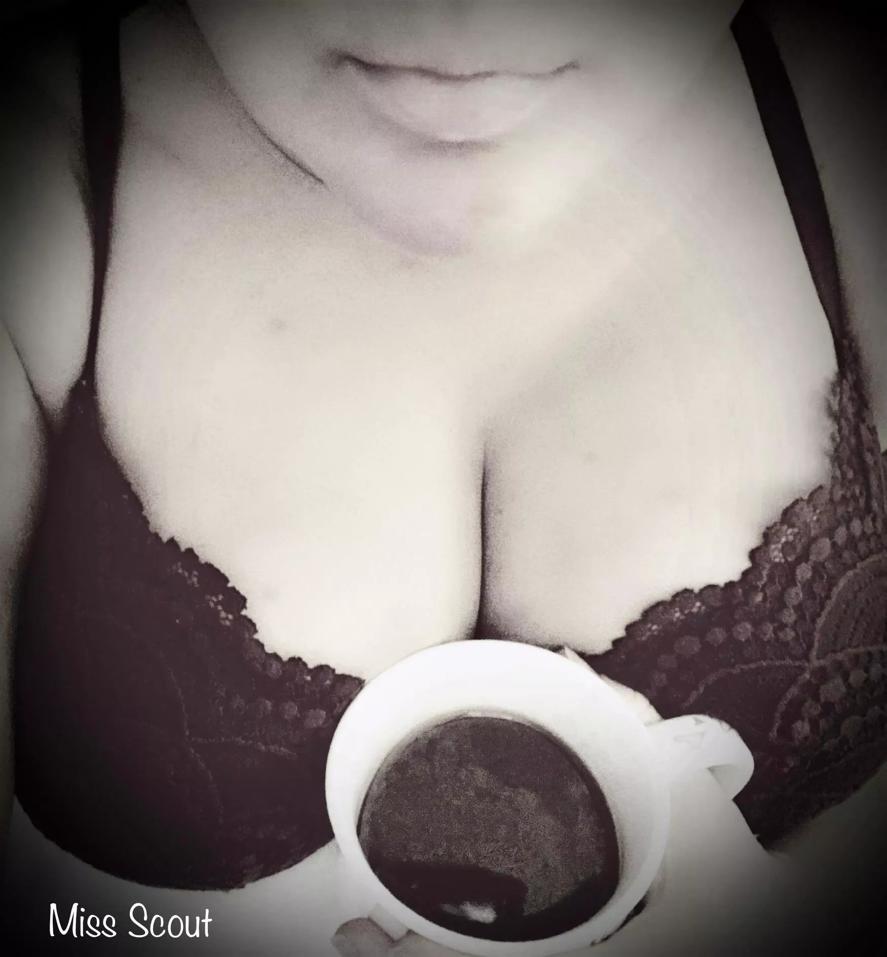 “With lips full of passion and coffee in bed.”