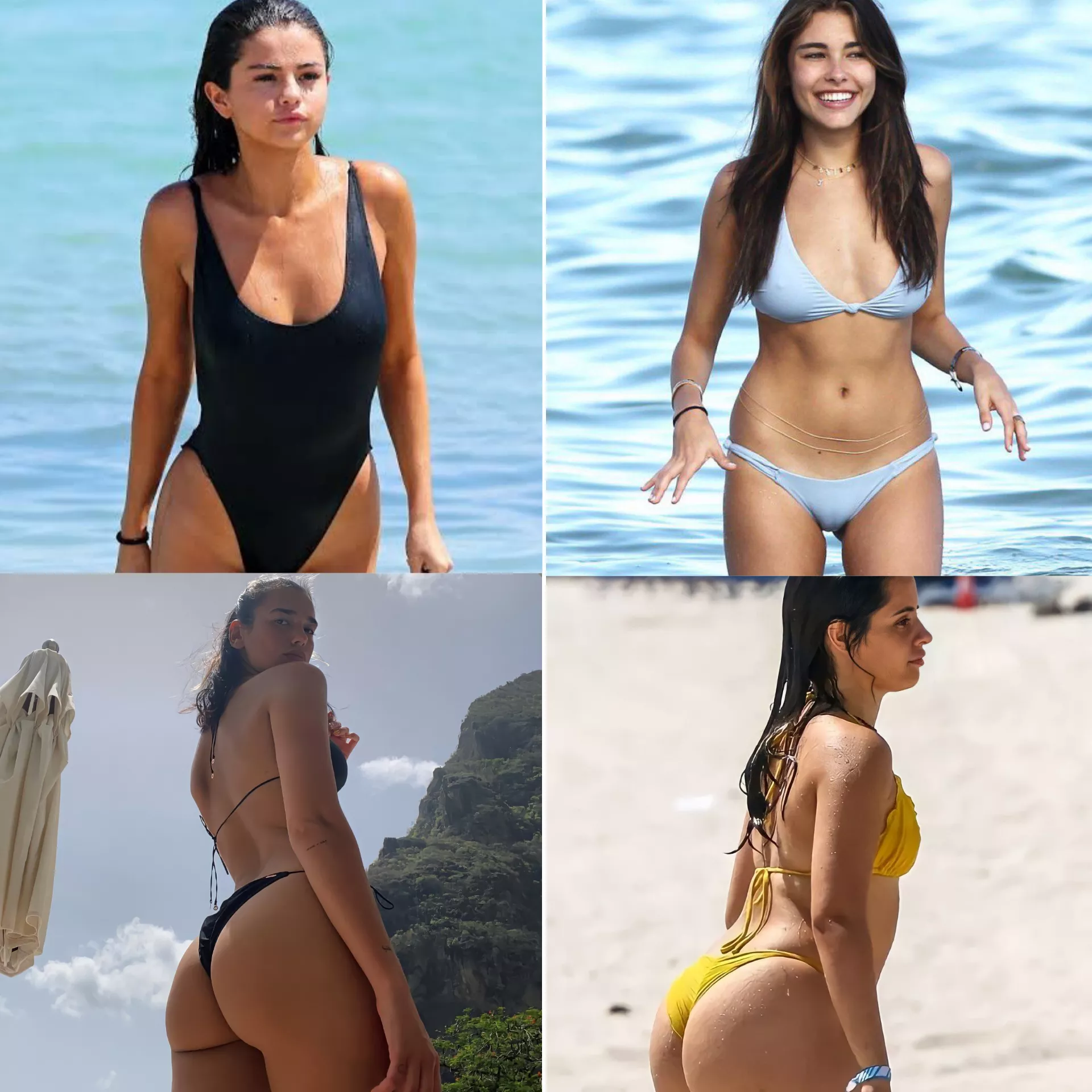 With whom would you live to have a threesome by the beach? Selena Gomez and Madison Beer or Dua Lipa and Camila Cabello?