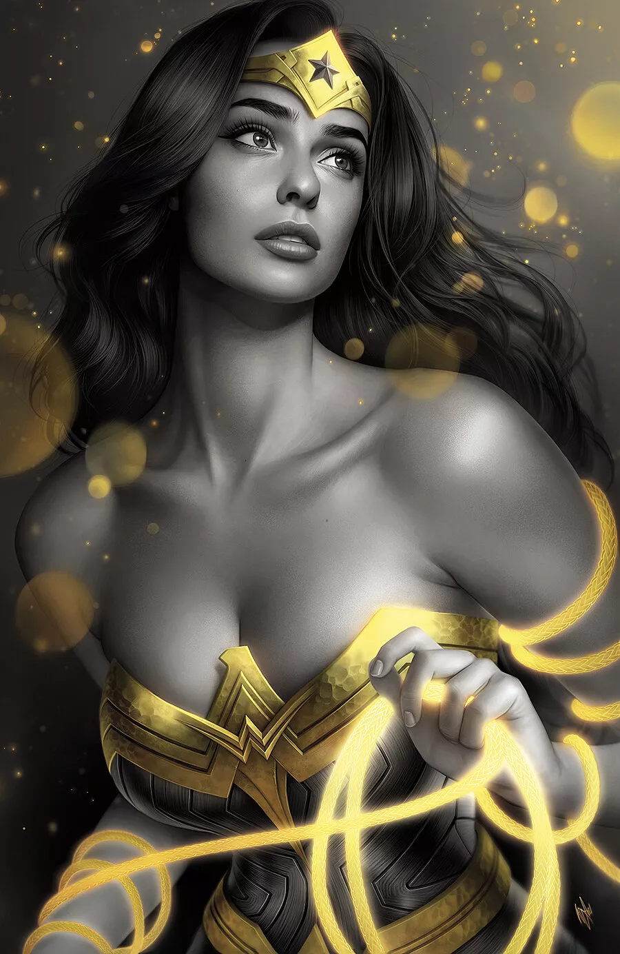 Wonder Woman Black and Gold by Warren Louw