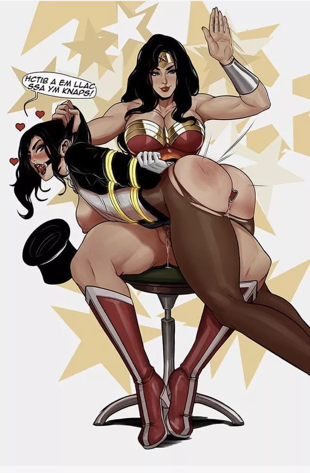 Wonder Woman spanking Zatanna