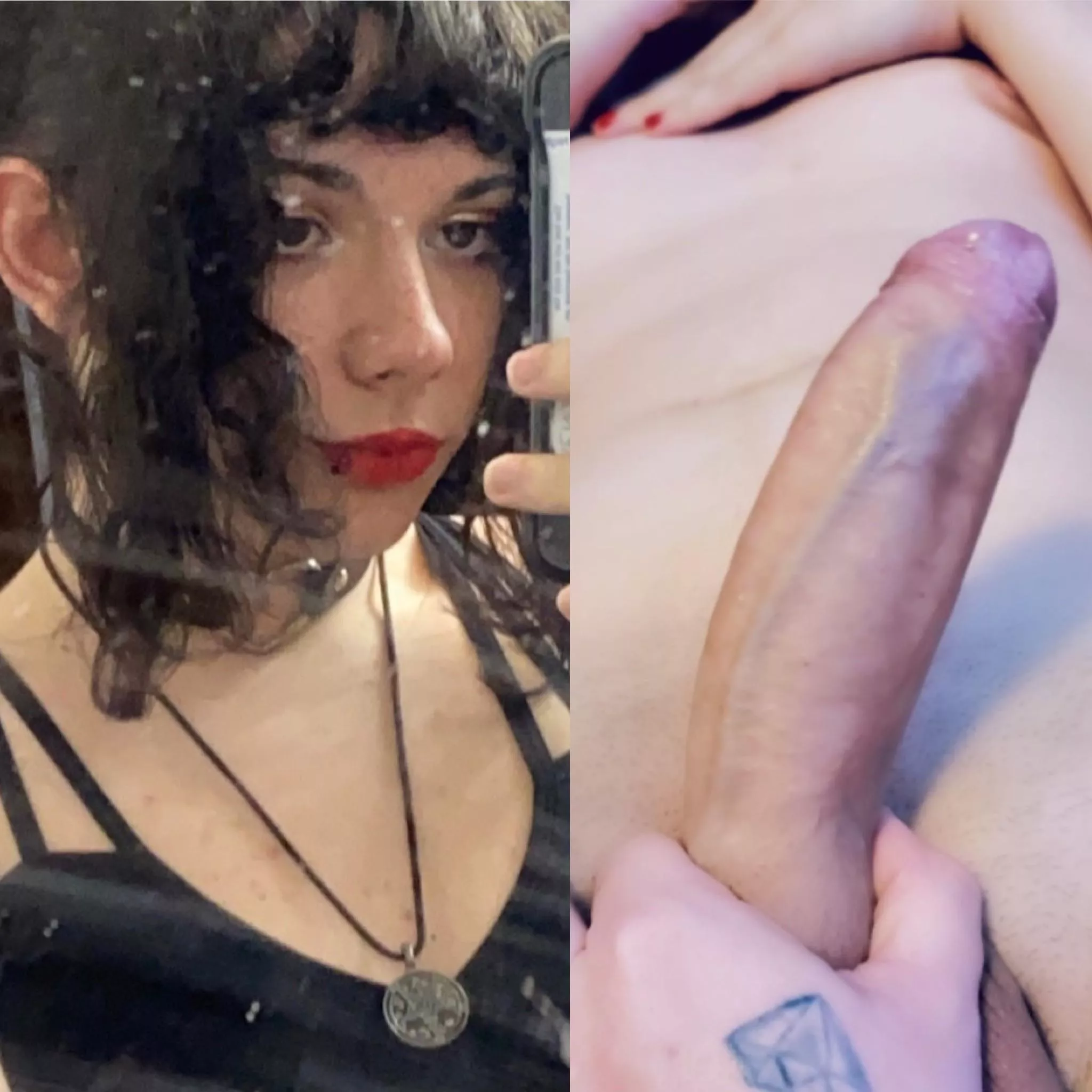 Would you ever date a goth girl with small tits and a big uncut cock? ðŸ˜