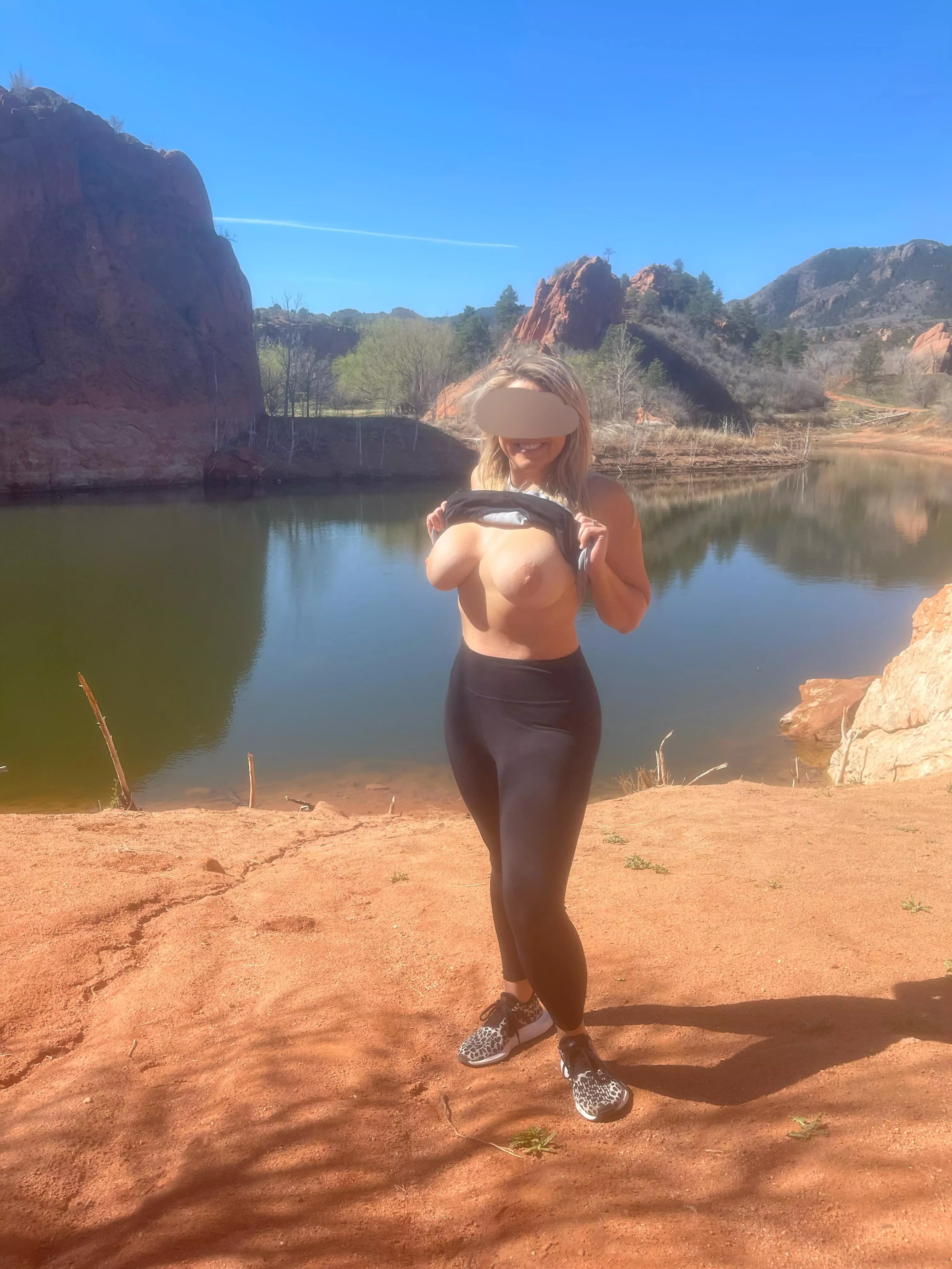 Would you fuck her and let the other hikers watch?