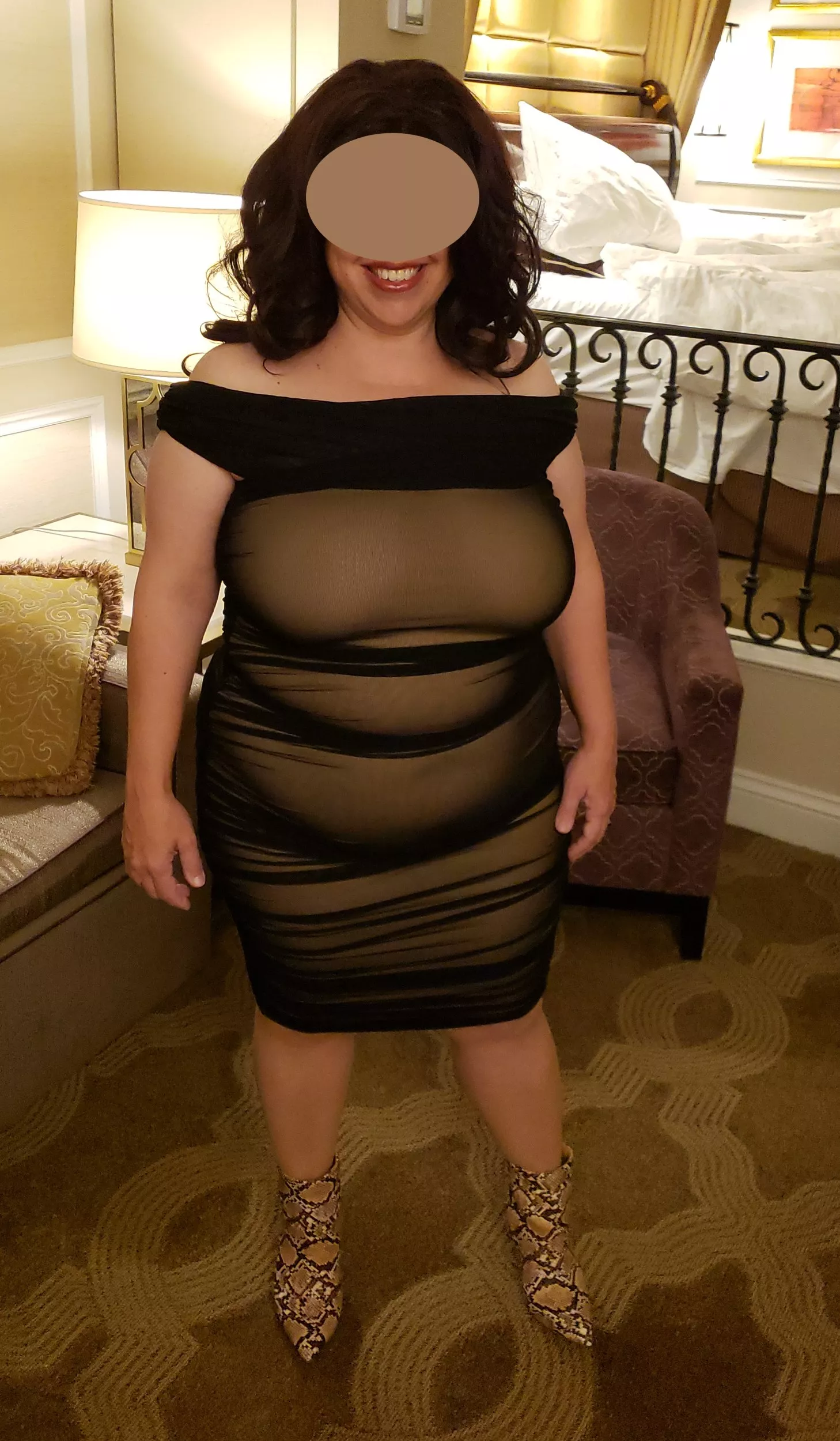 Would you rather peel this dress down, or hike it up?