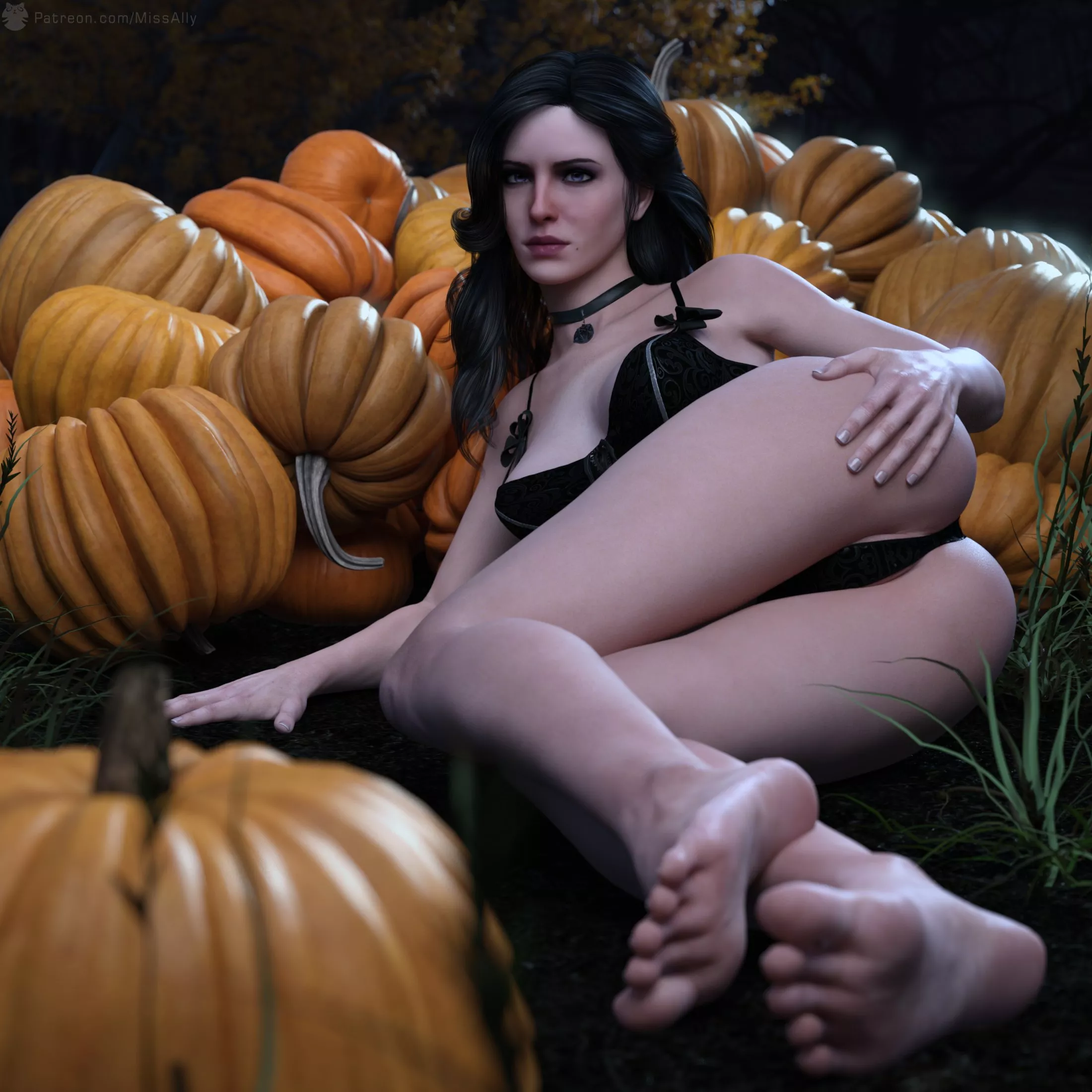 Yennefer in a pumpkin patch (MissAlly)