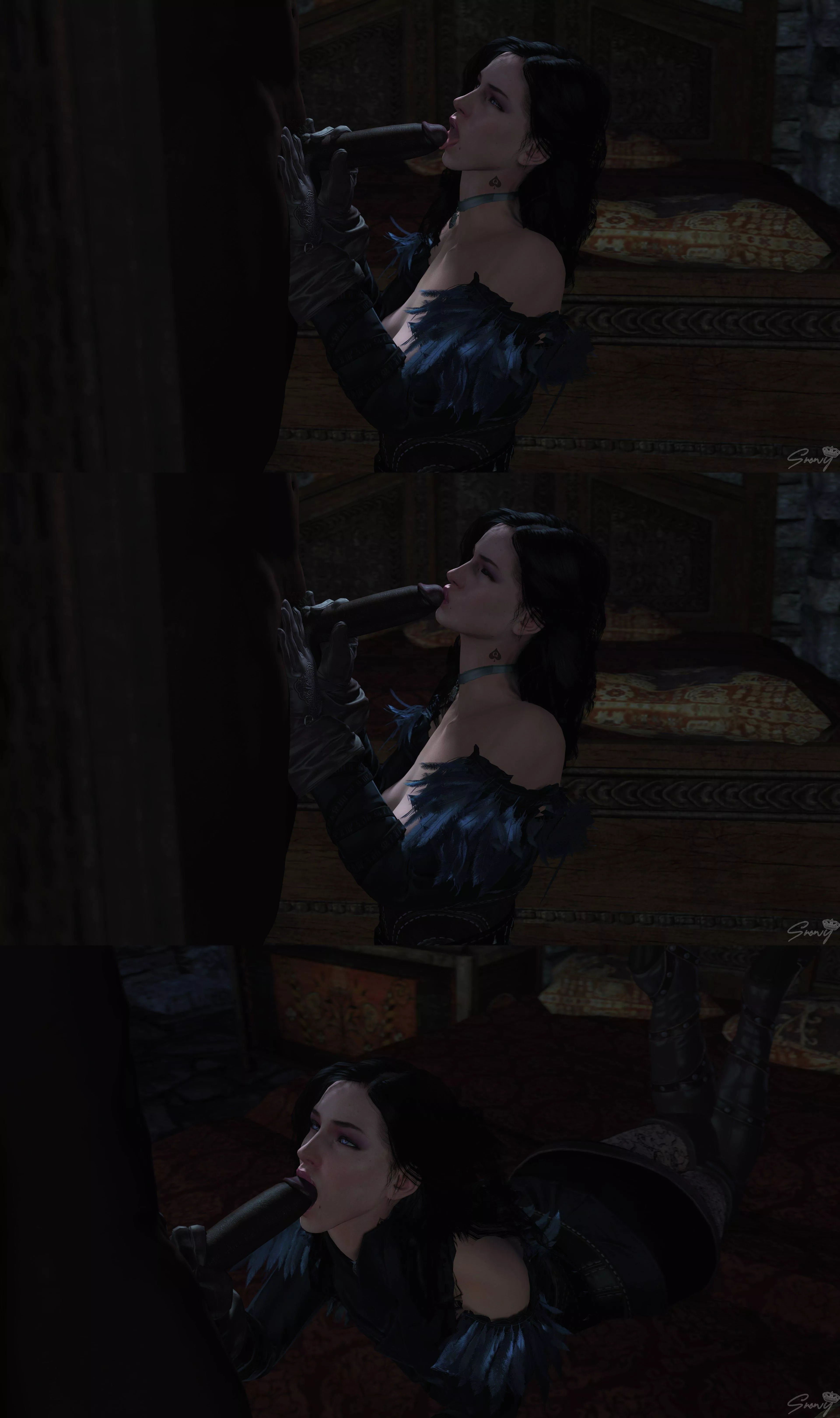 Yennefer sucking dick (Snowy) [The Witcher]