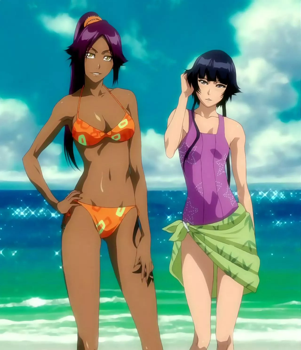 Yoruichi & Soi Fon At The Beach [Bleach]