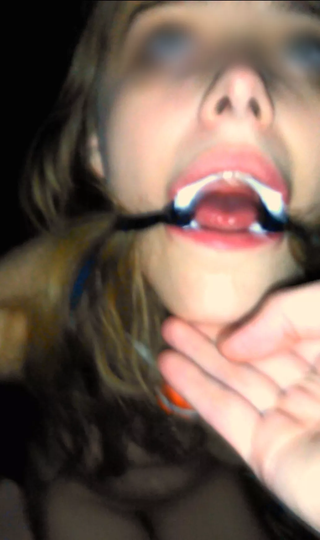 Young submissive tied and gagged for long lasting blowjob