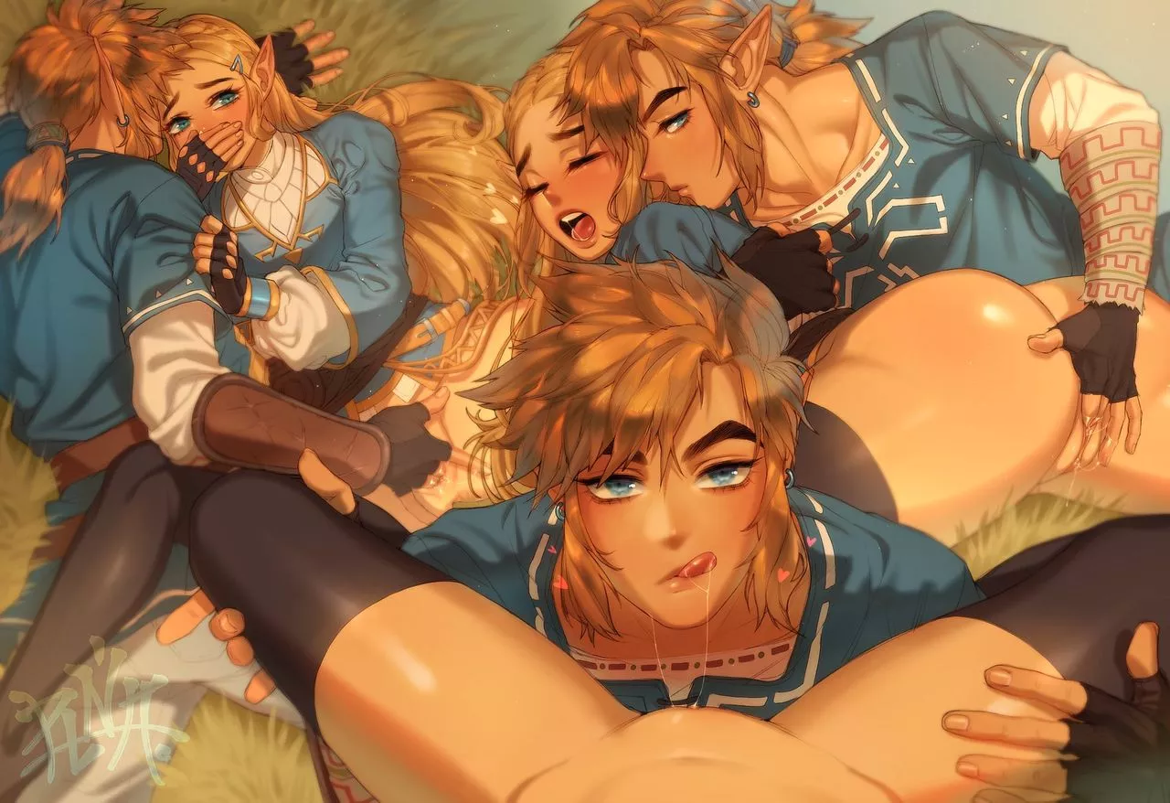 zelda and link having fun in the wild (nosugargummy)