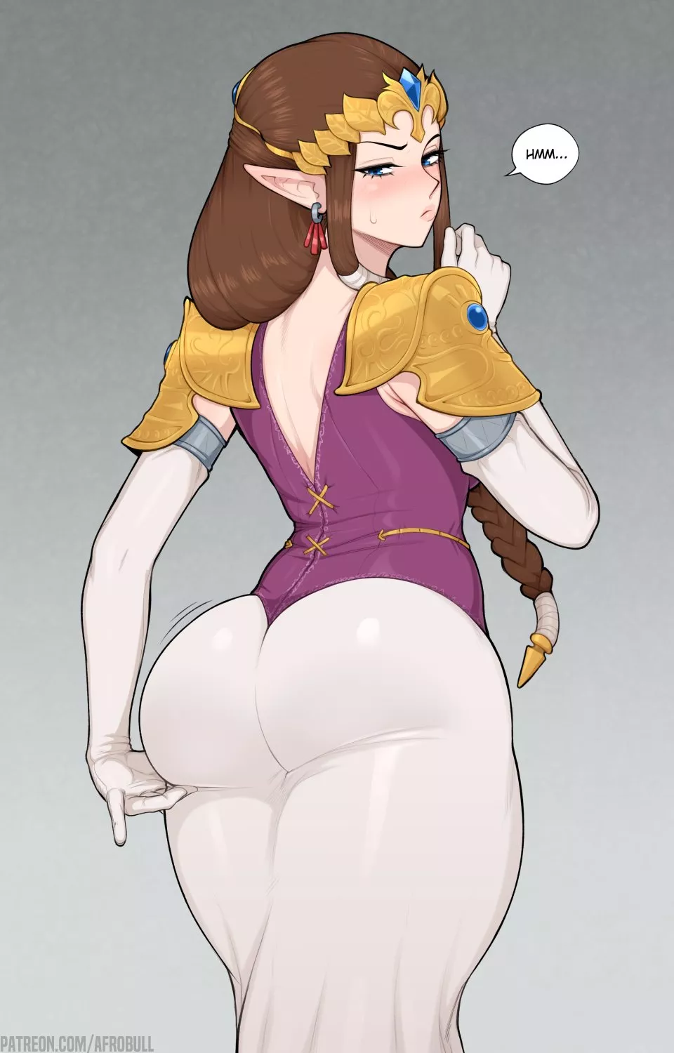 Zelda evaluating her royal garments (Afrobull)