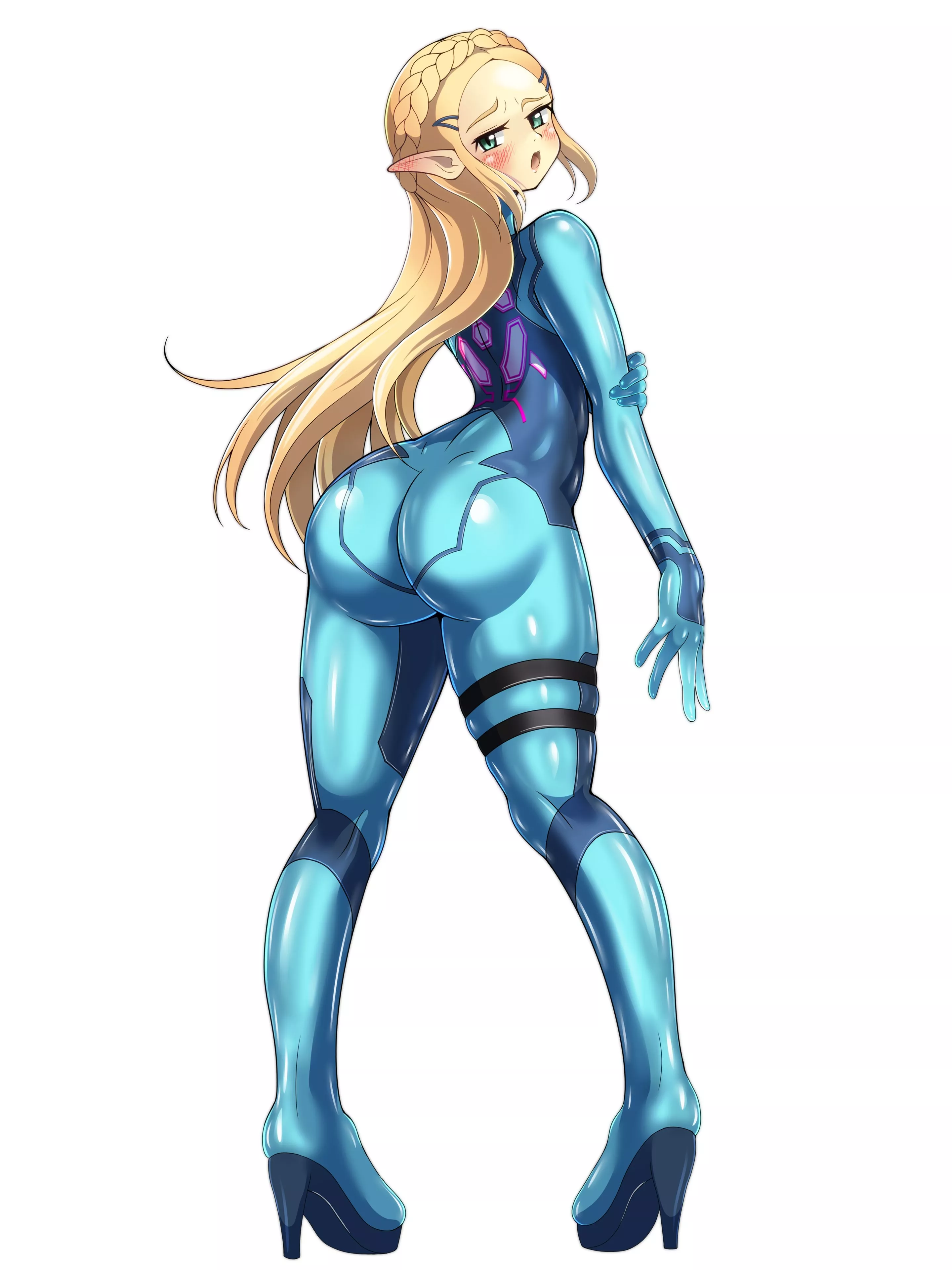 Zelda Zero Suit Embarrassment (Shoukin500) [The Legend Of Zelda x Metroid] (X-Posted From R/animebodysuits)